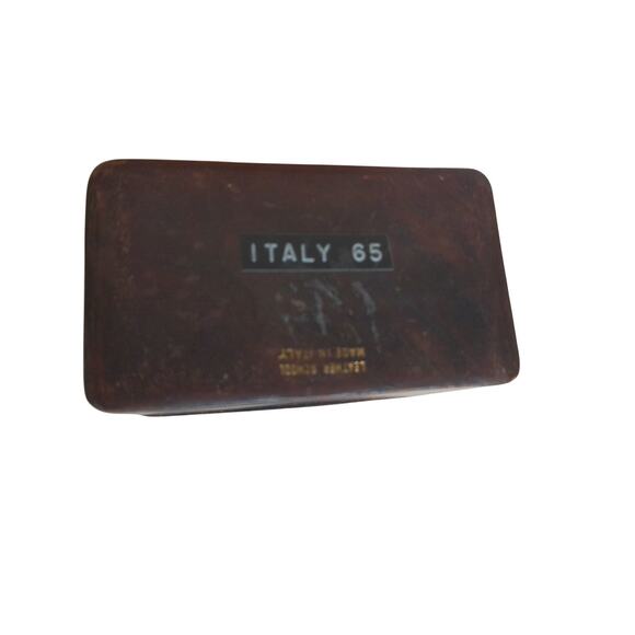 Vintage Italian Leather Box For Double Deck Of Cards READ - Picture 7 of 8